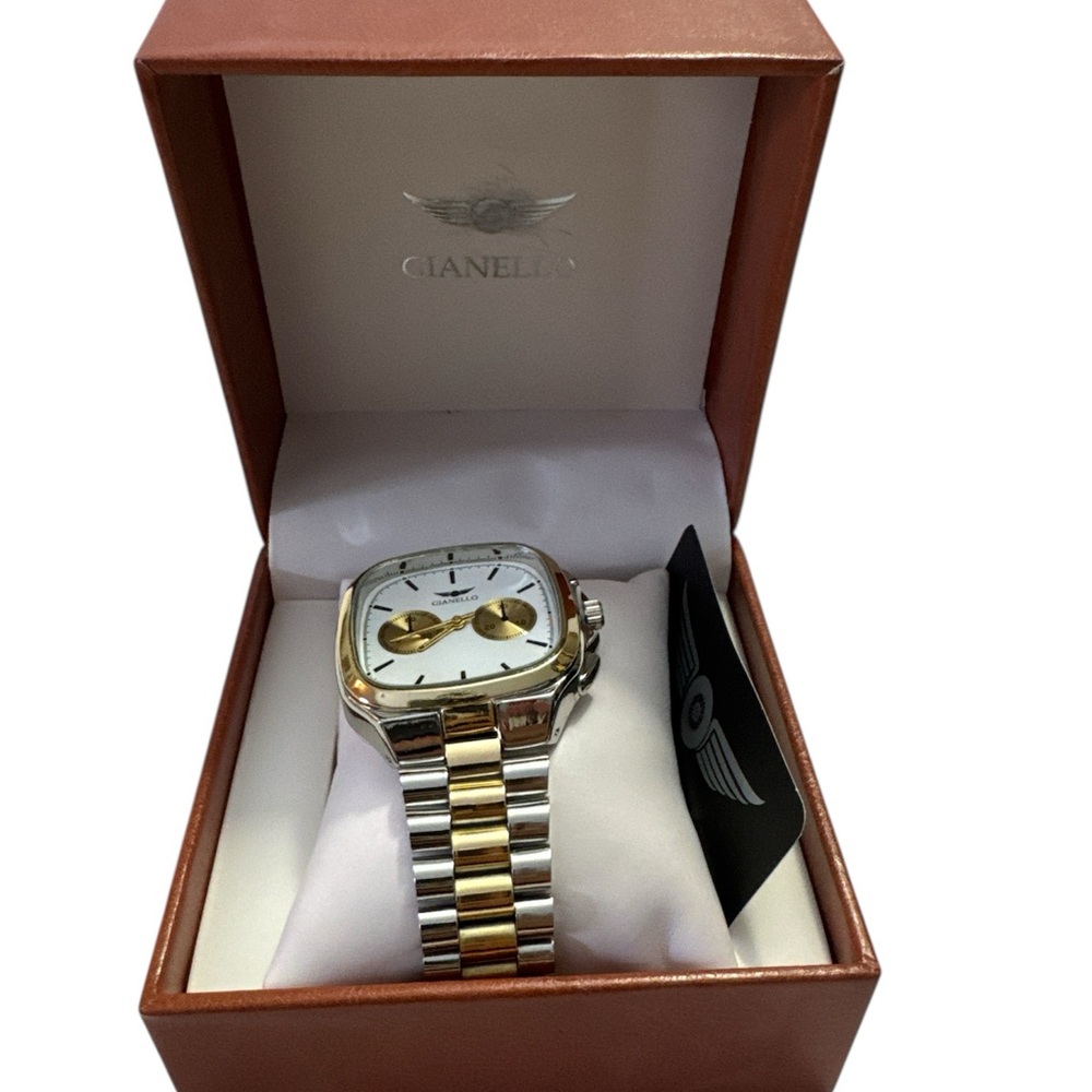 Gianello Square Fusion 42 Chrono Two tone Men Stainless Steel Watch